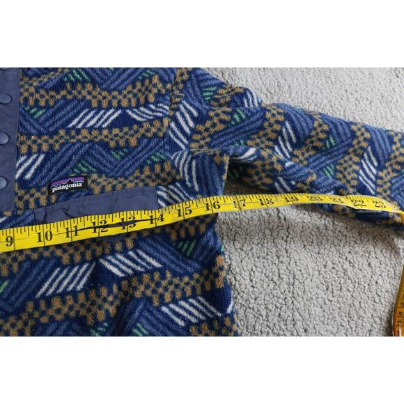 Patagonia Synchilla Kids Medium Multi Aztec Print T Snap Fleece Pullover Pocket - Picture 6 of 7